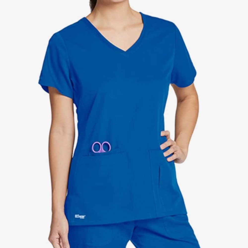 Grey’s Anatomy Women’s blue v-neck scrub top